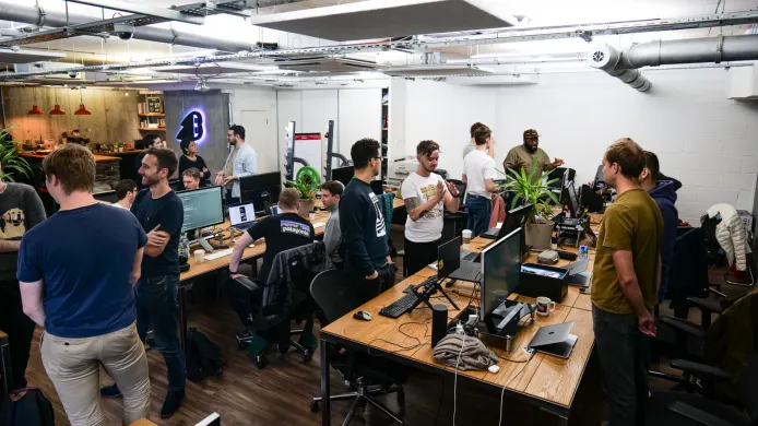 Founders working at Ramen Space in Dalston